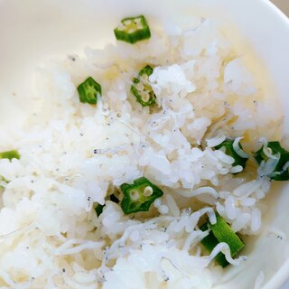 5分でできる☆オクラしらす丼